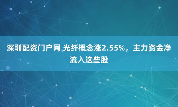 深圳配资门户网 光纤概念涨2.55%，主力资金净流入这些股
