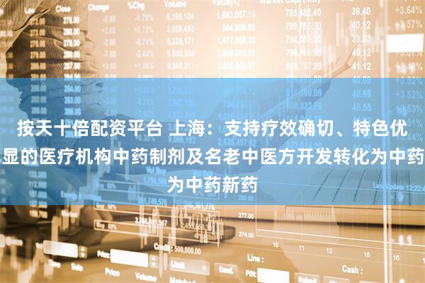 按天十倍配资平台 上海：支持疗效确切、特色优势明显的医疗机构中药制剂及名老中医方开发转化为中药新药